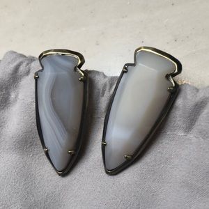 Kendra Scott Kathryn Earrings - White Banded Agate